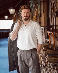 Style Spotlight: @joe__weir completes his winter look in the Bryce Henley. #AGuyinAG Designer Shirts For Men, Designer Shirts, Men's Shirts, Romper Pants, Shirts For Men, Jeans Jumpsuit