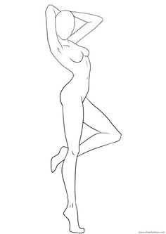 the outline of a woman's body is shown in black and white, with one hand on her head