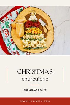 a christmas charcutette on a platter with the words christmas charcutete