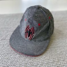 Boy’s Marvel Spider-Man Embroidered Spider-Man Logo On Gray Twill. Flat Brim. Spider-Man Graphics On Inside. Excellent Condition- Never Worn. Gray Hat With Embroidered Logo And Curved Brim, Gray Curved Brim Hat With Embroidered Logo, Gray Cap With Embroidered Logo, Gray Cotton Baseball Cap With Embroidered Logo, Gray Snapback Cap With Embroidered Logo, Gray Snapback Hat With Embroidered Logo, Adjustable Gray Hat With Embroidered Logo, Casual Gray Hat With Embroidered Logo, Gray Adjustable Snapback Flat Cap