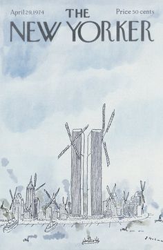 the new yorker magazine cover with windmills