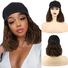 PRICES MAY VARY. HAIR STYLE:Short curly wave baseball cap wig are made from high-quality synthetic fibers permanently attached hair adjustable straps to fit most size/shape heads. One Size Fits Most: Adjustable buckle closure makes the baseball cap to custom fit the baseball cap to your head and ensure maximum comfort and a secure fit at all times. WIG HAIR FEATURES: Natural color and texture is close to the real human hair, it is very smooth soft and natural.this wig not only can be used for a Short Wavy Bob, Short Wave, Wig Hat, Curly Hair Extensions, Short Curly Wigs, Wave Wig, Short Waves, Wavy Bobs, Black And Blonde