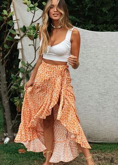 Long Wrap Skirt, Long Skirt Summer, Hippie Skirts, Estilo Hippie, Wrap Maxi Skirt, Beach Skirt, Boho Skirts, Summer Skirts, Boho Casual