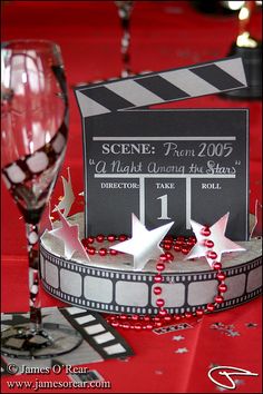 table number {movie theme} Movie Theme Decorations, Hollywood Theme Prom, Old Hollywood Theme, Prom Decorations, Prom Themes