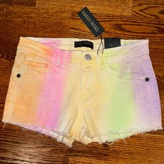 Questions? Leave A Comment Below! Smoke Free Home Nwt Multicolor Cutoff Shorts For Spring, Multicolor Cotton Cutoff Bottoms, Multicolor Cutoff Jean Shorts For Spring, Multicolor Cutoff Jean Shorts For Summer, Cute Purple Shorts For Spring, High Waist Multicolor Cotton Jean Shorts, Fitted Multicolor Jean Shorts For Summer, Trendy Rainbow Bottoms For Summer, Multicolor Jean Shorts For Spring And Summer