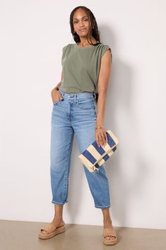 EVEREVE Ever Vintage Barrel Leg | EVEREVE Chic Cropped Jeans With Tapered Leg, Chic Tapered Leg Cropped Jeans, Chic Cropped Tapered Leg Jeans For Summer, Chic Summer Cropped Tapered Leg Jeans, Chic Cropped Jeans For Everyday, Chic Medium Wash Cropped Jeans With Tapered Leg, Chic Cropped Jeans In Denim Blue With Tapered Leg, Chic Medium Wash Cropped Tapered Jeans, Chic Cropped Tapered Leg Jeans In Medium Wash