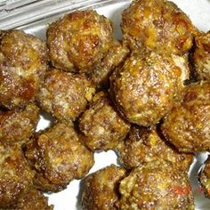 some meatballs are sitting in a plastic container