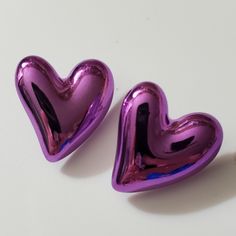 Big Puffy Stud Pierced Heart Earrings! These Are Pretty Purple, I Have Other Colors! Bright Foil And Made Of A Hard Acrylic. Very Well Made Really Nice Earrings! Perfect For Valentine’s Day! See Other Colors! Measures Approximately 1" Tall And Wide Big Studs! Bundle! Box 17 I Sell In My Closet And Have Tons Of Other Brands Similar To List Such As Weiss, Stanley Hagler, Alice Caviness, Demario, Navajo, Miriam Haskell, Hattie Carnegie, Juliana, Coro, Vior,Donald Stannard, Lisner, Renoir, Eisenberg Trendy Purple Heart Earrings For Gift, Trendy Purple Heart Earrings As Gift, Trendy Purple Heart Earrings, Purple Heart Earrings For Valentine's Day, Fun Heart-shaped Earrings For Valentine's Day, Purple Heart Earrings With Heart Charm, Purple Heart Earrings, Nice Earrings, Pearl Pendant Earrings