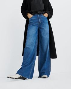 Buy Featherweight Sofie Wide-Leg - Otto for USD 295.00 | rag & bone Indigo Jeans, Denim Wear, Denim Crafts, Jeans Online, Wide Leg Denim, Fashion Advice, Rag & Bone, Colored Jeans, Wide Leg Jeans