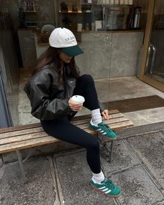 How To Style Leather Leggings, Green Shoes Outfit, Style Leather Leggings, Adidas Outfit Shoes