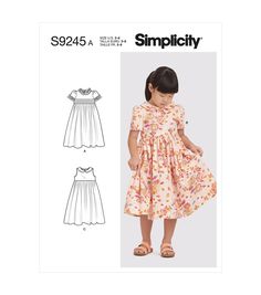 Category: ChildPattern Type: DressBrand: Simplicity Pattern Size Range: 3 - 4 - 5 - 6 - 7 - 8 Toddler Girl Dresses Summer, Below The Knee Dresses, Robes D'occasion, Childrens Sewing Patterns, Girls Special Occasion Dresses, Simplicity Dress, Girl Dress Pattern, Kids Dress Patterns, Sewing Patterns Girls