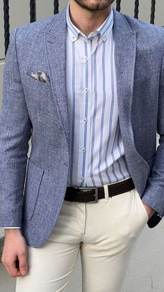 Masculine Contemporary, Blue Blazers, Patterned Jacket, Mens Dress Outfits, Stylish Mens Suits, Blazer Outfits Men, Mens Business Casual Outfits, Smart Jackets, Bag Pocket