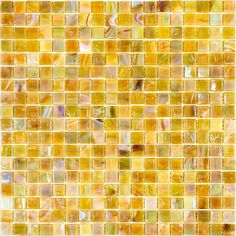 yellow glass mosaic tile with small squares