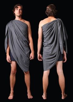 How to for the dudes. Toga party/beer release tomorrow! Greek Toga Men, Ancient Greek Costumes Men, Roman Robes Men, Mens Toga Costume, Toga Cloth Male, Toga Fancy Dress, Anything But Clothes Party Ideas, Artistic Make Up, Anything But Clothes Party