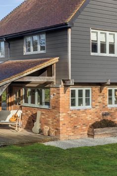 Cedral fibre cement cladding Red Brick House Exterior, Bungalow Exterior, Red Brick House, Brick Exterior House, Corten Steel, Red Bricks, Brick House, Saturated Color