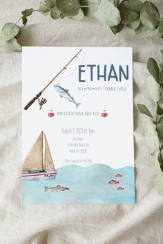 an image of a birthday card with a fishing theme