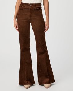 Charlie is our largest flared silhouette with the highest rise. This on-trend style is cut from our ultra-soft velvet corduroy in a maple brown shade with just the right amount of stretch for a perfect fit. | Charlie Flare Pant - Maple Brown Corduroy | Size 29 Brown Flare Jeans For Fall, Fall Flare Corduroy Pants, Fall Corduroy Flare Pants, Flare Corduroy Pants For Fall, Brown Full Length Corduroy Pants, Fitted Brown Flare Jeans, Fitted Full Length Brown Flare Jeans, Flared Velvet Bottoms, Fall Velvet Flare Bottoms