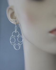 "Scribble Earrings - Loopy Earrings - Silver Earrings - Boho Earrings - Cute Earrings - Chloe's Vintage Handmade Jewelry These are such cool silver plated earrings! Fabulous fun scribble design. Light and lovely. Your new go to earrings. Chloe says, \"Wear them and feel fabulous!\" They measure 2 1/4\"long from the top of the silver plated ear wire. Thanks for visiting Chloe's" Unique Small Hoop Hypoallergenic Earrings, Unique Hypoallergenic Small Hoop Earrings, Hypoallergenic Small Hoop Earrings, Retro Sterling Silver Earrings, Affordable Vintage Nickel-free Teardrop Earrings, Vintage Nickel-free Dangle Teardrop Earrings, Vintage Silver Teardrop Clip-on Earrings, Vintage Teardrop Nickel-free Hoop Earrings, Cherry Earrings