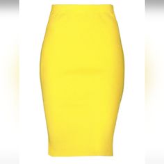 Nwt! Knitted, Solid Color. Chic Yellow Fitted Pencil Skirt, Chic Fitted Yellow Pencil Skirt, Elegant Yellow Pencil Skirt, Purple Y2k, Y2k Mini Skirt, Faux Leather Midi Skirt, Embellished Skirt, Lace Midi Skirt, Tweed Pencil Skirt