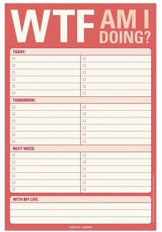 a red and white printable to do list with the words, what am i doing?