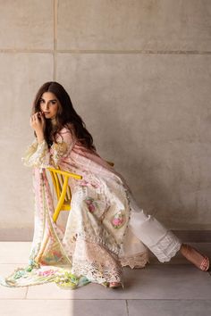 Brand: Saira RizwanProduct Code: SRLL24-01 LAURELCollection: Saira Rizwan Unstitched Luxury Lawn Summer CollectionFabric: Lawn DESIGN DETAILS: Ombre Embroidered and Laser cut Front Center Panel (Lawn + Organza) 1-PC Embroidered Side Panels with Laser Cut (Lawn + Organza) 2-PC Ombre Embroidered Back (Lawn) 1 Yard Dyed Plain Sleeves (Lawn) 0.75 Yard Digital Printed Dupatta (Chiffon) 2.75 Yards Dyed Trouser (Cambric) 2 Yards Accessories: Embroidered Patch for Sleeves (Organza) 2-PC Embroidered Border for Sleeves (Organza) 1.25 Yards Embroidered Border for Front and Back (Organza) 2 Yards Embroidered Front Border (Organza) 3 Yards Lace for Shirt Hem (1 Yard) DISCLAIMER:* Lining, Laces, and Tassels are not included in unstitched variants.* Embellishment items in stitched outfits are subject to Pakistani Clothes Online, Lawn Design, Maya Ali, Printed Dupatta, Embroidered Border, Desi Girl, Eid Collection, Lasercut Design, Luxury Bridal