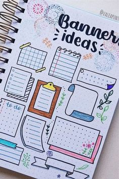 a spiral notebook with planner ideas on it