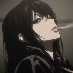 Animes Pfp Aesthetic Girl, Girl Pfp Animes Manga, Ani̇me Gi̇rl Pfp Dark Hair, Cartoon With Bangs, Black Haired Anime Pfp, Pfp Anime Girlboss, Goth Mommy Pfp, Cool Girl Pfp, Manga Pfp Girl Icon