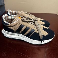 Adidas Mens Black Brown Retropy E5 Gx6579 Running Shoes Size Us 9 10.5 Brand: Adidas Department: Men Size: 9,10.5, Color: Black & Brown Type: Athletic Style: Sneaker Style Code: Gx6579 Pattern: Solid Theme: Sports Shoe Shaft Style: Low Top Closure: Lace Up Features: Comfort, Cushioned, Adjustable Occasion: Activewear Seasons: All Season Condition: New Without Box I Offer Discounts For All Return Customers. - Jvs Brown Running Shoes With Rubber Waffle Outsoles For Streetwear, Adidas Brown Sneakers With Contrast Sole, Brown Leather Running Shoes For Streetwear, Brown Round Toe Running Shoes For Streetwear, Brown Running Shoes With Round Toe For Streetwear, Brown Running Shoes For Streetwear, Brown Streetwear Running Shoes, Brown Adidas Sneakers With Branded Insole, Brown Running Shoes With Rubber Sole And Round Toe