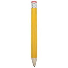 a pencil that is yellow and has a red tip