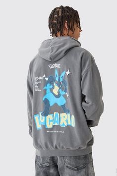 Oversized Overdye Pokemon Lucario License Hoodie | boohooMAN USA Pokemon Lucario, Pokemon Hoodie, Boohoo Man, Plus Size Joggers, Gym Jacket, Going Out Trousers, Going Out Shirts, Plus Size Suits, Comfy Sweatpants