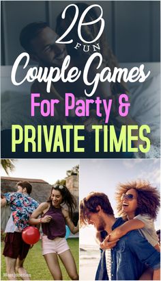 some people are playing games together with the text 20 couples games for party and private times