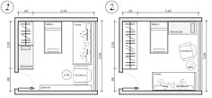 the floor plan for a bathroom with two sinks and a shower stall, as well as a toilet