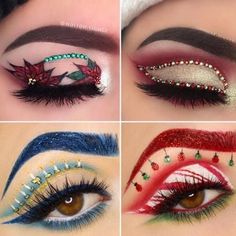 Simple Easy Makeup, Eyeliner Tutorials, Holiday Eye Makeup, Xmas Makeup, Holiday Eye, Pink Eyeliner, Christmas Eye Makeup, Christmas Makeup Look, Holiday Makeup Looks