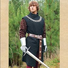 Infantry Gambeson (worn by knights and men-at-arms) Medieval Gambeson, Medieval Garb, Medieval Clothes, Medieval Costume, Century Clothing, Medieval Armor, Medieval Clothing, Medieval Fashion