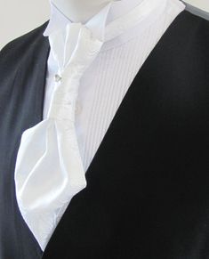 Mens White Paisley Ascot Cravat Pre Tied Mens Ascot With Crystal Stick Pin Formal Ascot Elegant Wedding Suit And Tie Accessories With Adjustable Ties, Elegant Adjustable Bow Tie For Business, Elegant Business Bow Tie With Adjustable Ties, Formal Fitted Neck Tie, Elegant Formal Bow Tie With Adjustable Ties, Elegant Formal Ties, Classic Ribbon Suit And Tie Accessories For Formal Occasions, Classic Ribbon Ties For Formal Occasions, Classic Formal Suit Accessories With Ribbon