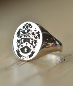 Custom Made Family Crest Ring - Beal Crest - Any Crest Wax Seal Ring, Family Crest Ring, Solomons Ring, Helmet Ring, Family Crest Rings, Wax Seal Jewelry, Seal Of Solomon, Rings Etsy, Gentlemans Club