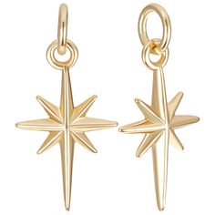 PRICES MAY VARY. [18K GOLD PLATED STAR CHARMS]: North star charm made of real 18k gold plated brass, shiny yellow gold color, not easy to rust or fade, great for long term wearing. [1 BOX 12PCS STAR CHARMS]: Comes with 12pcs golden star charms, all storage in a small plastic box: 2.67x2.04x0.43inch(6.8x5.2x1.1cm). [SIZE]: About 9.7mm/0.38 inch wide, 17mm/0.66 inch long, 2.5mm/0.09 thick, hole: 3.4mm/0.13 inch, jump ring: 5x0.8mm/0.19x0.03 inch. [WIDE USAGE]: Great for DIY various jewelry or craf North Star Jewelry, Gold Star Jewelry, Polaris Star, Robin Cosplay, Gold Star Earrings, Halloween Inspo, Golden Star, Jewelry Making Charms, Star Jewelry