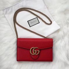 Gucci woman marmont chain WOC bag GG buckle #guccipurseblack