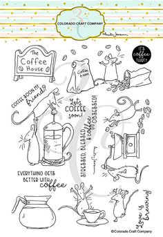 the coffee house stamp set is shown