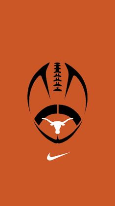 the texas longhorns football logo on an orange background with black and white letters