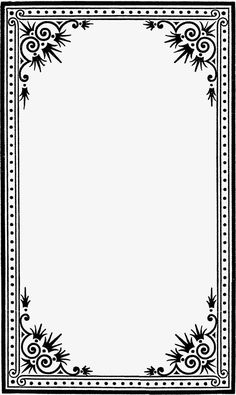 a black and white frame with an ornate design on the border, it is blank for text