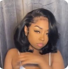 Side Part Curls Black Women Natural Hair Short, Black Short Wigs For Black Women, Lacefront Bob Wigs, Midlength Hairstyles Black Women, Wavy Bob For Black Women, Short Birthday Hairstyles For Black Women, Lace Front Wigs For Black Women Short, See In Weave Hairstyles Black Women Short, Bob Lacefront Hairstyles