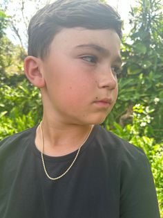 "One of its kind! This delicate 2mm Rope Chain is the perfect necklace for a kid's everyday wear. Need a gift for Father's day or Mother's Day? Match your Child's necklace with an adult size.  Material: 18K Gold Filled. Our gold-filled pieces are bonded with 8 layers of real gold. This makes our jewelry high quality and long lasting and a great alternative to solid gold for a fraction of the price. Our pieces are 100% lead and nickel free making them hypoallergenic and a great option for those w Baby Boy Jewelry, Rope Chain Necklace Gold, Son Necklace, Baby Jewelry Gold, Schmuck Gold, Godparent Gifts, Chain Necklace Gold, Woven Necklace, Kids Line