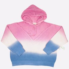 Spiritual Gangster Amar Meshed Yoke And Hood Long Sleeve Drawstring Hoodie Women’s Sweater. Size L Nwt Features Comfy Knit Sweater Mixes Mesh And Rib Stitches On Front And Back In Soft 100% Cotton Blend Warm Cozy And Cool Mesh Pastel Pink To Blue Ombr. Stretchy Relaxed Fit And Dropped Shoulders Makes It Versatile And Comfy. Measurements Are Approximate Taken Laying Flat: Shoulder To Hem 25” Armpit To Armpit 19.5” Sleeve 18” Excellent Condition. New With Tags. Please Zoom In On All Photos As They Pink Hooded Cotton Sweater, Casual Pink Sweater With Ribbed Cuffs, Pink Winter Hoodie Sweater, Pink Cozy Hoodie With Ribbed Cuffs, Pink Hooded Sweater With Ribbed Cuffs, Cozy Pink Hoodie With Ribbed Cuffs, Pink Drawstring Hood Sweater For Winter, Pink Winter Sweater With Drawstring Hood, Winter Pink Sweater With Drawstring Hood