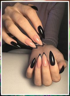 Pointy Nails, Nude Nail Designs, Subtle Nails, Edgy Nails, Pointed Nails, Classy Acrylic Nails, Flower Nail