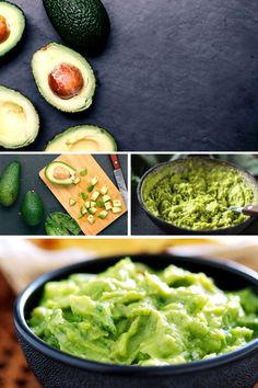 avocados and other foods are shown in this collage