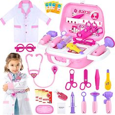 ad eBay - The jacket even has pockets to keep all the essentials close at hand. A stethoscope can make a heartbeat sound. Kids Doctor Set, Kids Doctor Kit, Doctor Halloween Costume, Doctor Play, Doctor Play Set, Doctor Halloween, Play Doctor, Doctor Coat, Doctor Costume