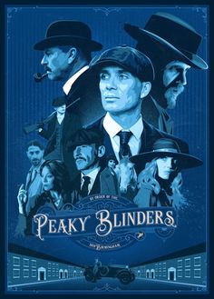 the poster for peaky blunder's starring actors in hats and suits,