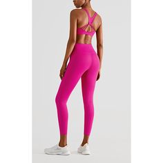 Seamless High Waist Sports Tight Yoga Pants  Material: 80% Nylon + 20% Spandex  Function: Super Elastic Size: S, M, L, XL Color: Pink, Navy Blue  Season: Spring, Fall, Summer, Winter   Usage Scenarios: Fitness, Sports, Yoga, Dance, Ball Sports, Workout Clothing Compressive Seamless Sportswear Leggings, Compressive Leggings With Light Support For Sports, Compressive Sports Leggings With Light Support, Seamless Elastane Workout Leggings, Seamless Elastane Leggings For Workout, Sportswear Tights For Light Exercise, Compression Gym Bottoms With Seamless Design, Compression Seamless Gym Bottoms, Stretch Seamless Gym Bottoms