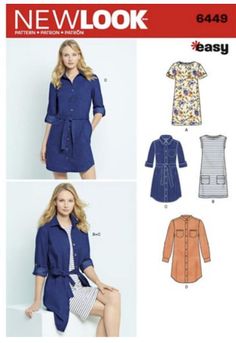 a woman's dress and jacket sewing pattern from new look